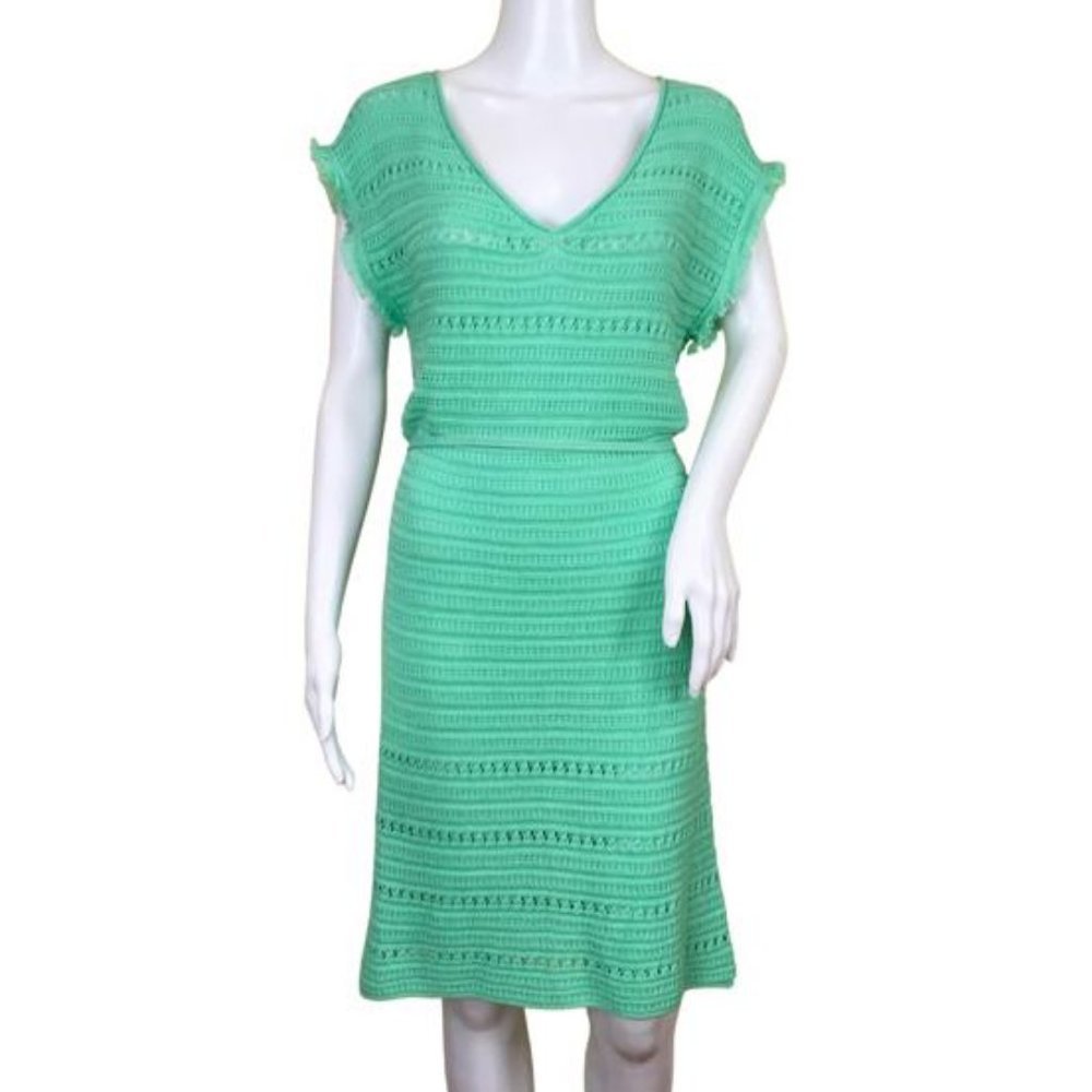 NWT Ramy Brook Women's See Through Cover Up Poncho Open Underarms Green Sz XS